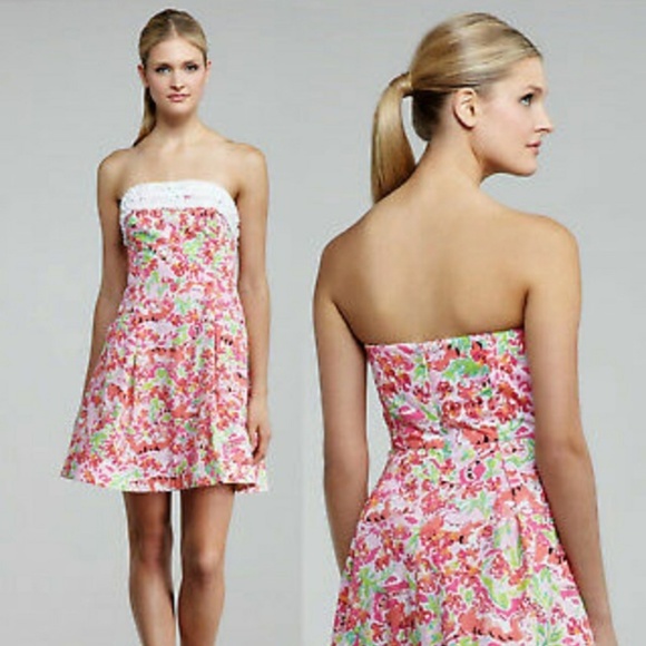 Lilly Pulitzer Strapless Ferra Dress in Call Me Kitty size 2